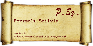 Porzsolt Szilvia névjegykártya